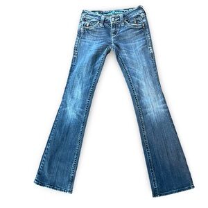 Sang Real Jeans Women Size 26 Only The Chosen Bootcut Medium Blue Denim Miss Me